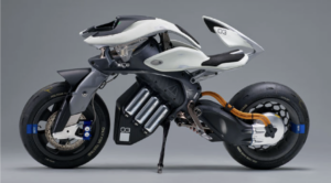 Yamaha Motoroid 2 concept motorcycle in profile.